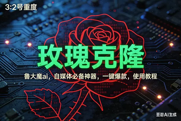 （17206期）玫瑰克隆神器，ai鲁大魔，自媒体必备工具，一键爆款神器，详细教程。-鹊桥梦网创