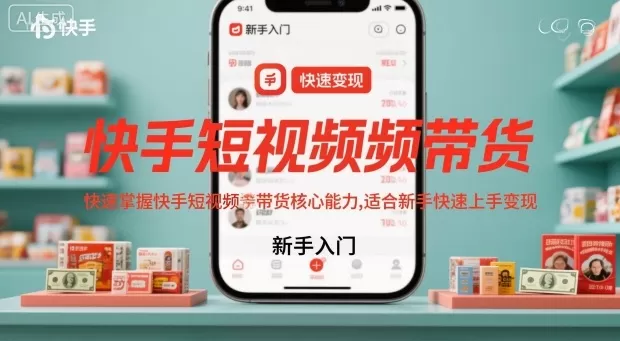 快手短视频带货,快速掌握快手短视频带货核心能力,适合新手快速上手变现-鹊桥梦网创