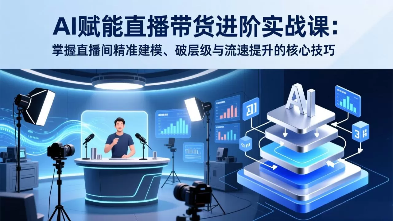 AI赋能直播带货进阶实战课：掌握直播间精准建模、破层级与流速提升的核心技巧-鹊桥梦网创