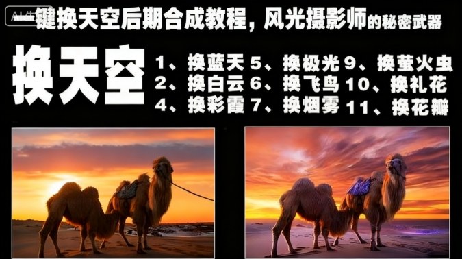 一键换天空后期合成教程,风光摄影师的秘密武器-鹊桥梦网创