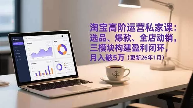 （17016期）淘宝高阶运营私家课：选品、爆款、全店动销，三模块构建盈利闭环，月入破5万（更新26年1月）-鹊桥梦网创