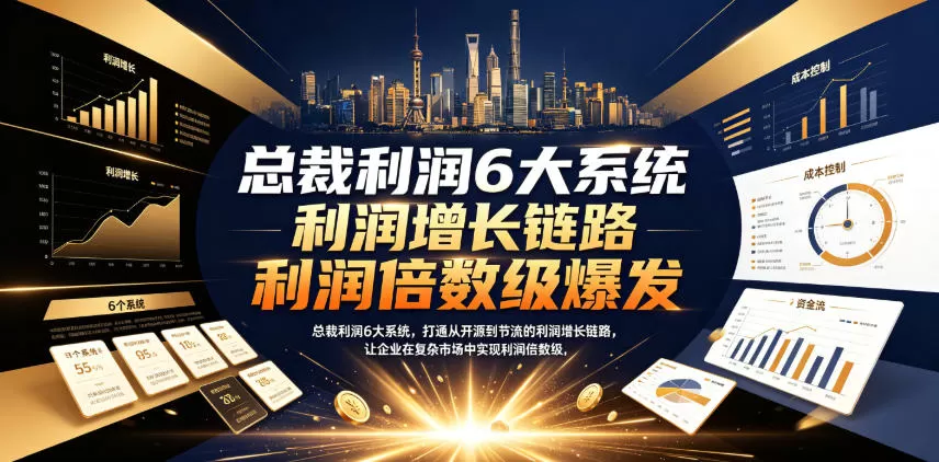 总裁利润6大系统,打通从开源到节流的利润增长链路,让企业在复杂市场中实现利润倍数级爆发 总裁利润6大系统,打通从开源到节流的利润增长链路,让企业在复杂市场中实现利润倍数级爆发