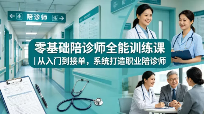 零基础陪诊师全能训练课｜从入门到接单，系统打造职业陪诊师-鹊桥梦网创