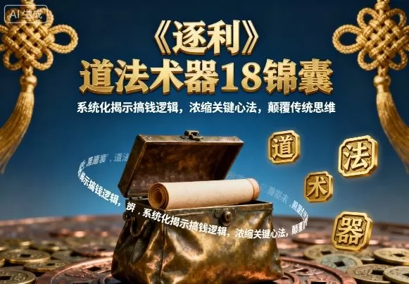 《逐利》道法术器18锦囊，系统化揭示搞钱逻辑，浓缩关键心法，颠覆传统思维（更新）