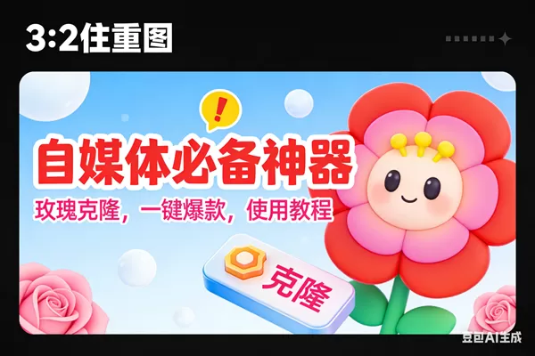 （16929期）玫瑰克隆神器，ai鲁大魔，自媒体必备的软件，一键爆款工具，详细教程-鹊桥梦网创