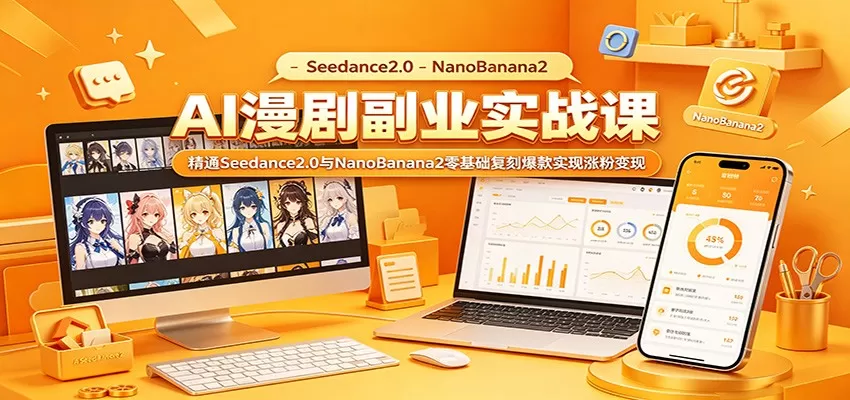 AI漫剧副业实战课：精通Seedance2.0与NanoBanana2零基础复刻爆款实现涨粉变现-鹊桥梦网创