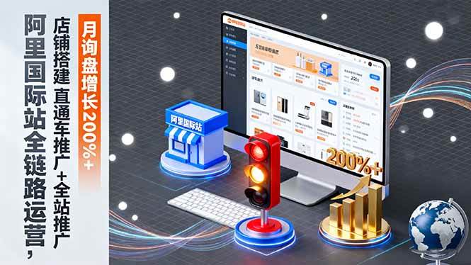 (16311期)阿里国际站全链路运营,店铺搭建+直通车推广+全站推广,月询盘增长200%+-鹊桥梦网创