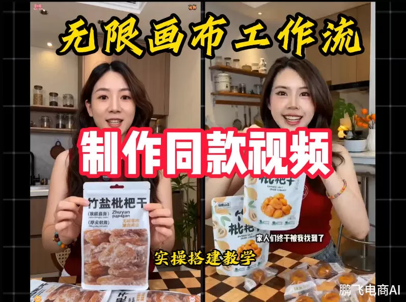无限画布工作流一键复刻爆款带货视频，实操搭建，操作简单-鹊桥梦网创
