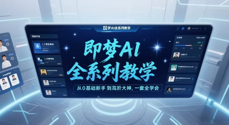 即梦AI全系列教学，从0基础新手到高阶大神，一套全学会-鹊桥梦网创