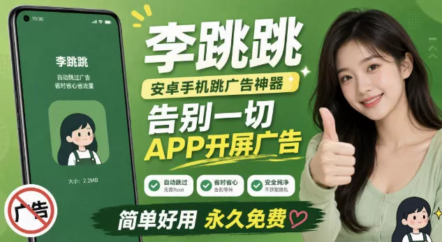 李跳跳内置规则版，安卓手机拒绝app开屏广告，让app更干净-鹊桥梦网创