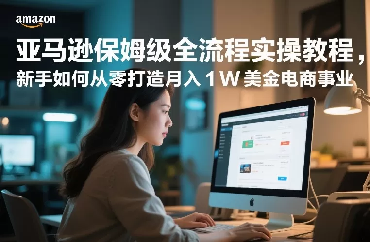 亚马逊保姆级全流程实操教程，新手如何从零打造月入1W美金电商事业-鹊桥梦网创