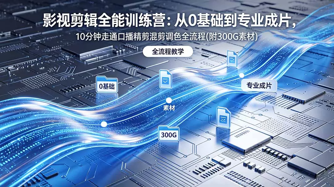 2026影视剪辑全能实战课|0基础到专业成片,全流程教学,高清带300G素材-鹊桥梦网创