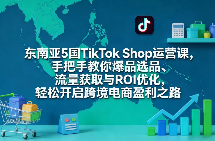 东南亚5国TikTok Shop运营课,手把手教你爆品选品、流量获取与ROI优化,轻松开启跨境电商盈利之路 东南亚5国TikTok Shop运营课,手把手教你爆品选品、流量获取与ROI优化,轻松开启跨境电商盈利之路