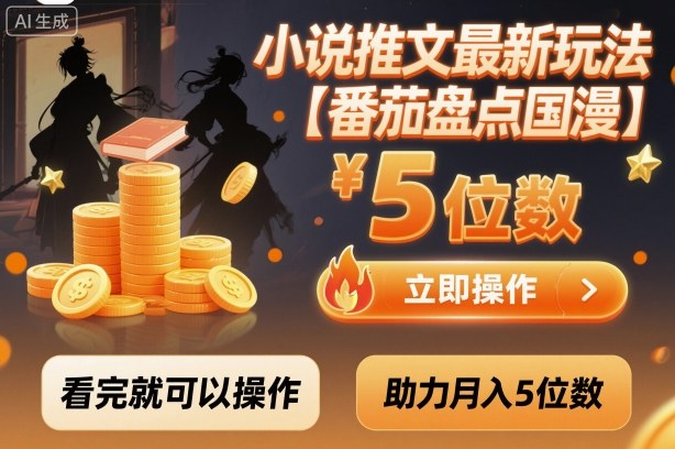 小说推文最新玩法,助力月入5位数【番茄盘点国漫】玩法,看完就可以操作-鹊桥梦网创