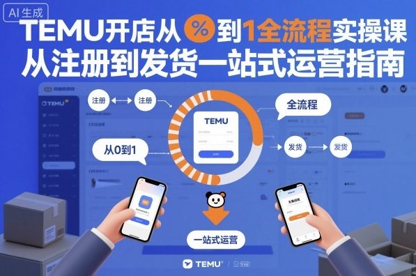 TEMU开店从0到1全流程实操课，从注册到发货一站式运营指南-鹊桥梦网创
