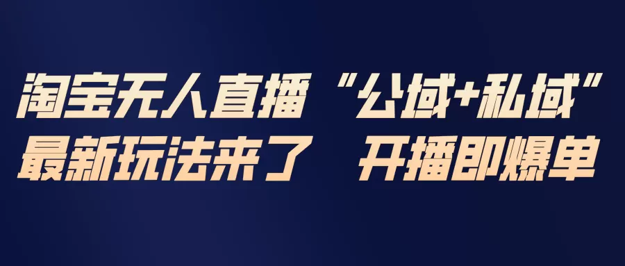 淘宝无人直播最新玩法，包含私域和公域两种玩法-鹊桥梦网创