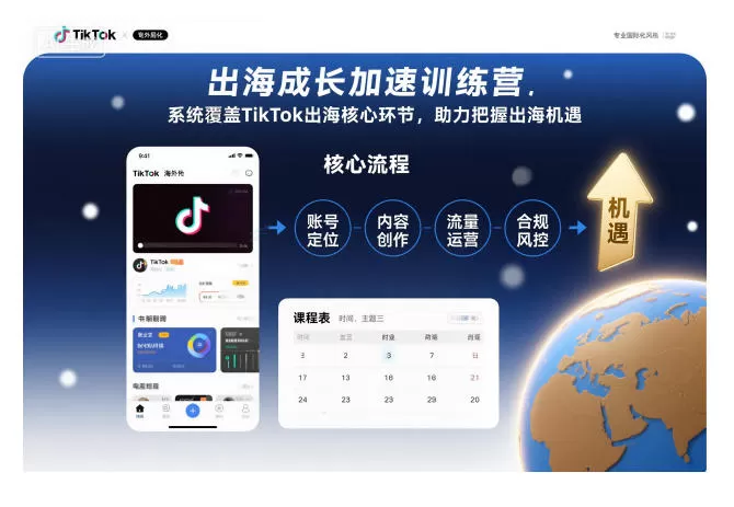 出海成长加速训练营，系统覆盖TikTok出海核心环节，助力把握出海机遇（更新）-鹊桥梦网创