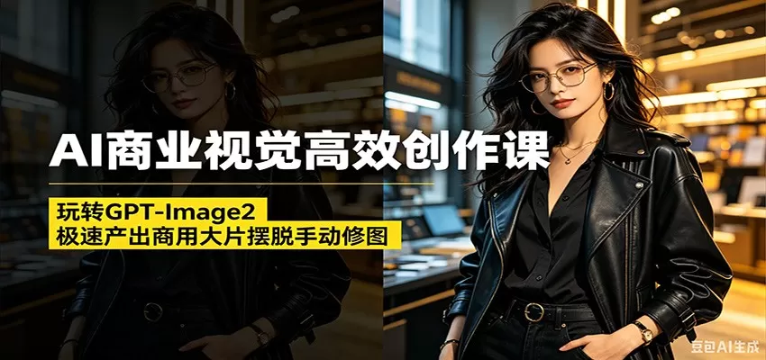 AI商业视觉高效创作课：玩转GPT-Image2，极速产出商用大片摆脱手动修图