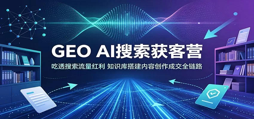 GEO AI搜索获客营：吃透搜索流量红利，知识库搭建内容创作成交全链路-鹊桥梦网创