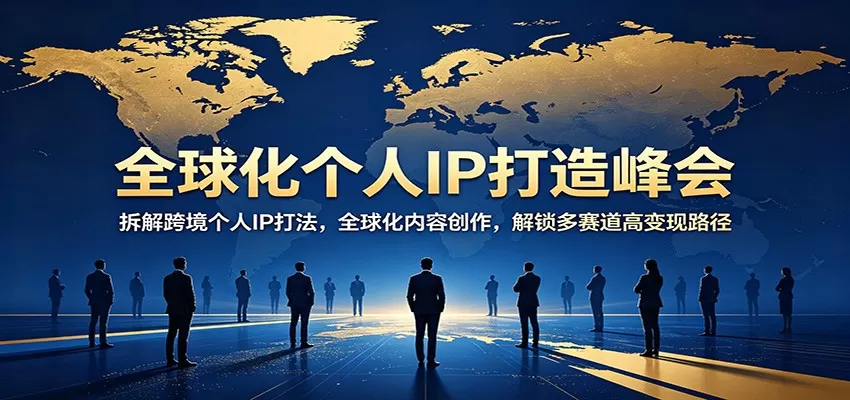 全球化个人IP打造峰会：拆解跨境个人IP打法，全球化内容创作，解锁多赛道高变现路径-鹊桥梦网创