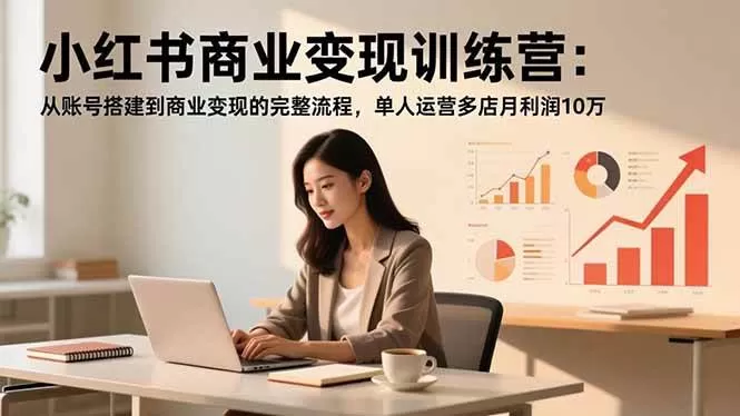 （16698期）小红书商业变现训练营：从账号搭建到商业变现的完整流程，单人运营多店月利润10万