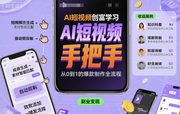 AI短视频创富学习，手把手教会你制作AI短视频-鹊桥梦网创