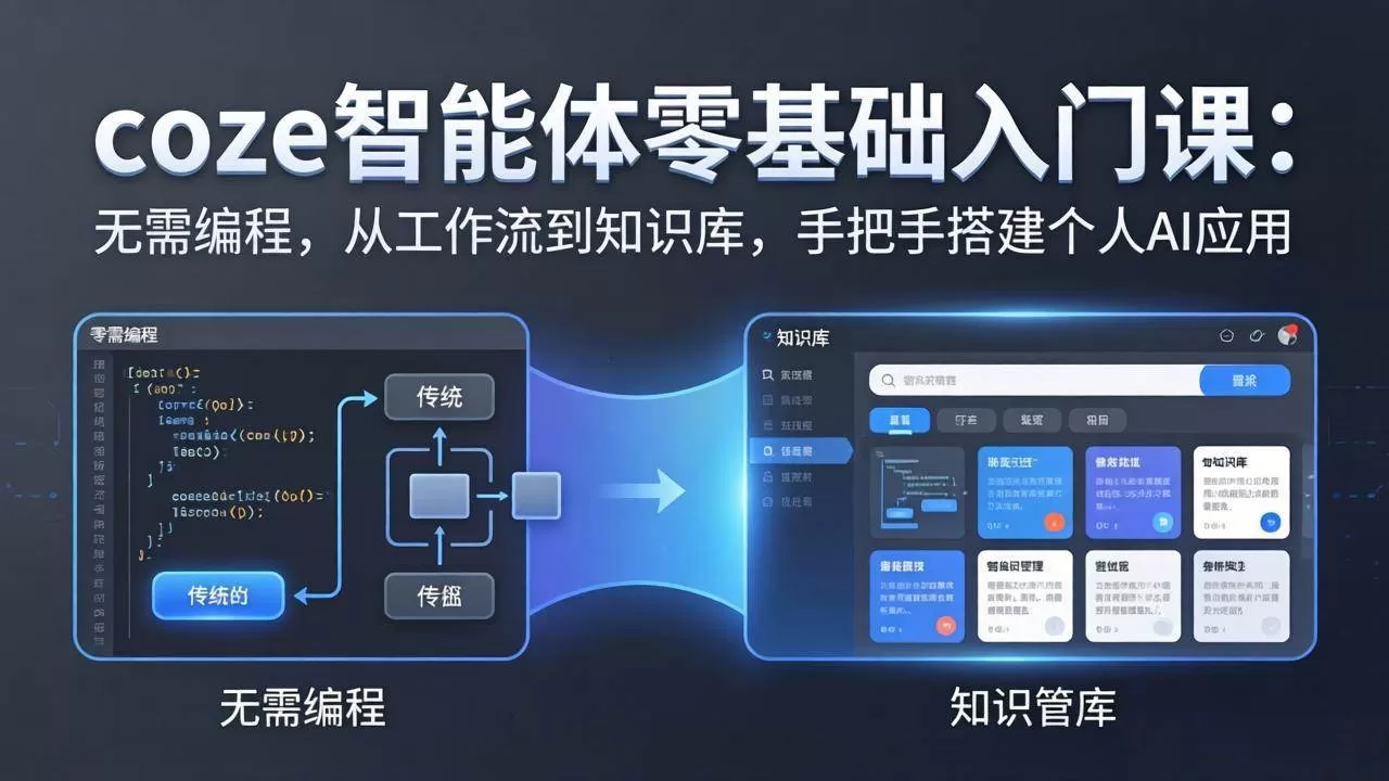 （17775期）coze智能体零基础入门课：无需编程，从工作流到知识库，手把手搭建个人AI应用