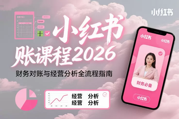 小红书对账课程2026，财务对账与经营分析全流程指南-鹊桥梦网创