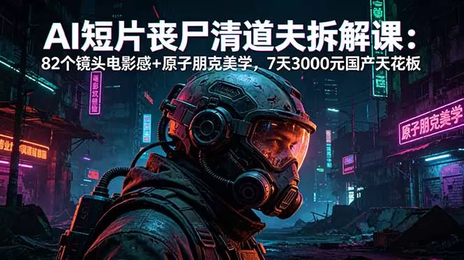 AI短片《丧尸清道夫》拆解课：82个镜头电影感+原子朋克美学，7天3000元国产天花板-鹊桥梦网创