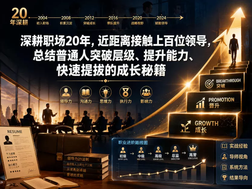 付费文章:深耕职场20年,近距离接触上百位领导,总结普通人突破层级、提升能力、快速提拔的成长秘籍(全网独家干货)-鹊桥梦网创
