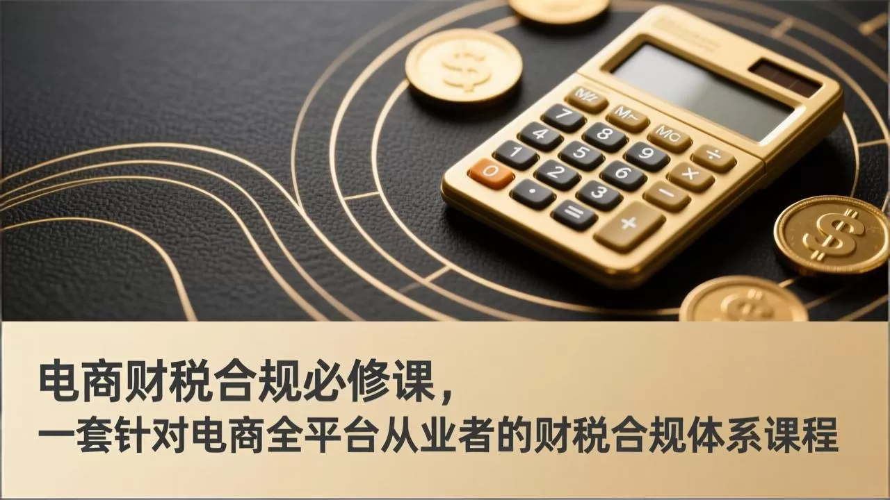 电商财税合规必修课，是一套针对电商全平台从业者的财税合规体系课程-鹊桥梦网创