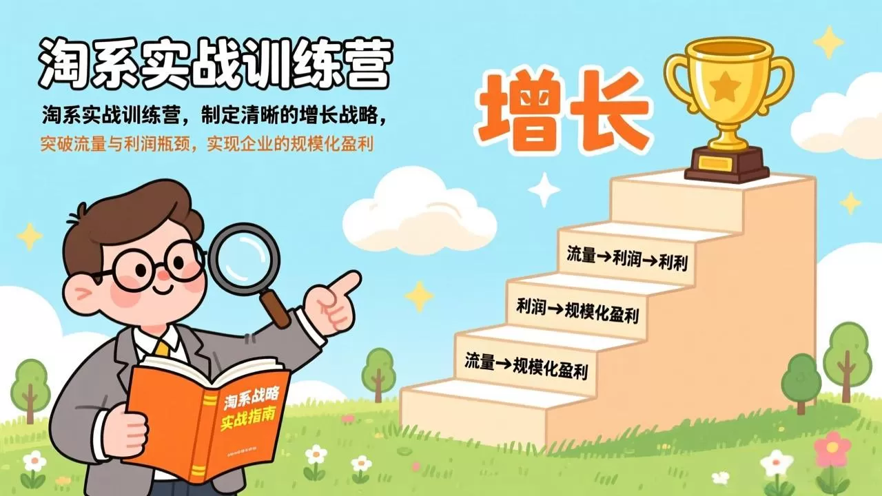淘系实战训练营，制定清晰的增长战略，突破流量与利润瓶颈，实现企业的规模化盈利-鹊桥梦网创