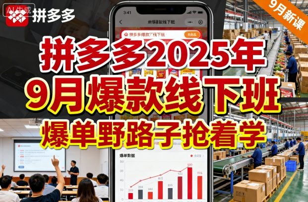 拼多多2025年9月爆款线下班，爆单野路子抢着学-鹊桥梦网创