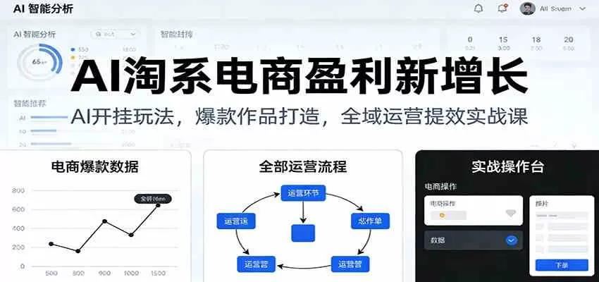 AI淘系电商盈利新增长，AI开挂玩法，爆款作品打造，全域运营提效实战课-鹊桥梦网创