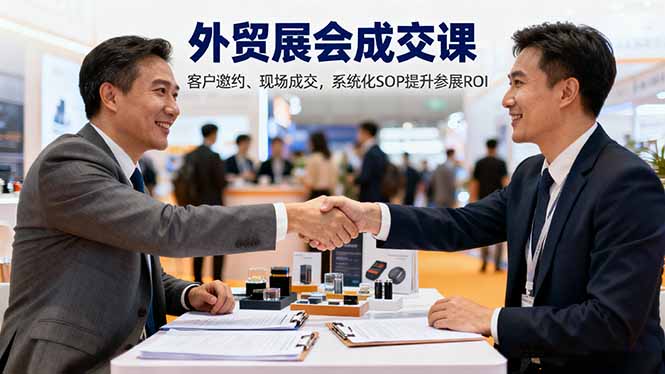 外贸展会成交课,含目标制定、客户邀约、现场成交,系统化SOP提升参展ROI-鹊桥梦网创