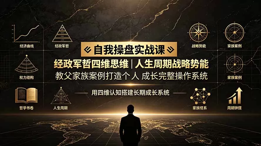 自我操盘实战课：经政军哲四维思维｜人生周期战略势能｜教父家族案例打造个人成长完整操作系统-鹊桥梦网创