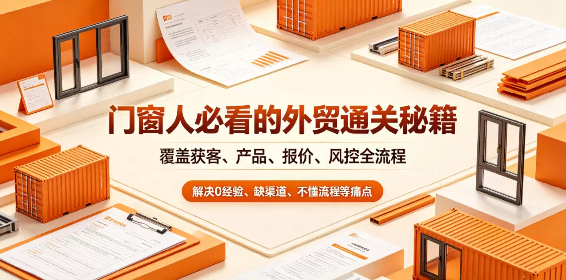 门窗人必看的外贸通关秘籍，块覆盖获客、产品、报价、风控全流程，解决0经验、缺渠道、不懂流程等痛点-鹊桥梦网创