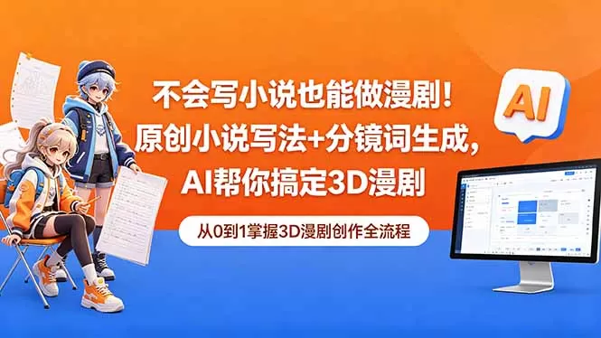 不会写小说也能做漫剧！原创小说写法+分镜词生成，AI帮你搞定3D漫剧-鹊桥梦网创