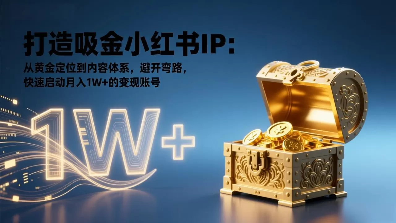 打造吸金小红书IP：从黄金定位到内容体系，避开弯路，快速启动月入1W+的变现账号-鹊桥梦网创