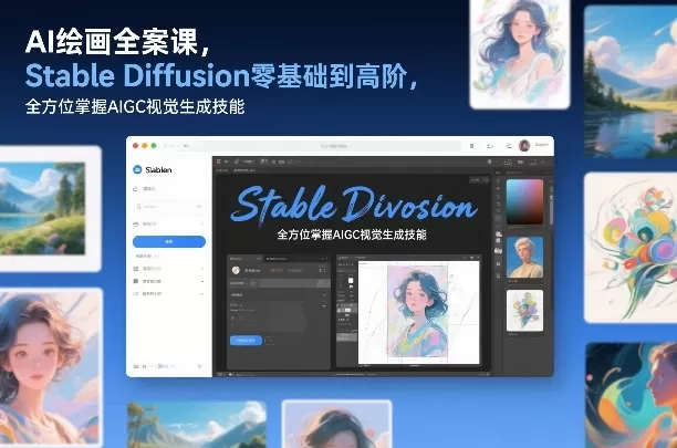 AI绘画全案课，Stable Diffusion零基础到高阶，全方位掌握AIGC视觉生成技能-鹊桥梦网创