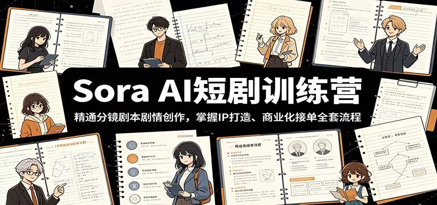 Sora AI短剧训练营:精通分镜剧本剧情创作,掌握IP打造、商业化接单全套流程 Sora AI短剧训练营:精通分镜剧本剧情创作,掌握IP打造、商业化接单全套流程