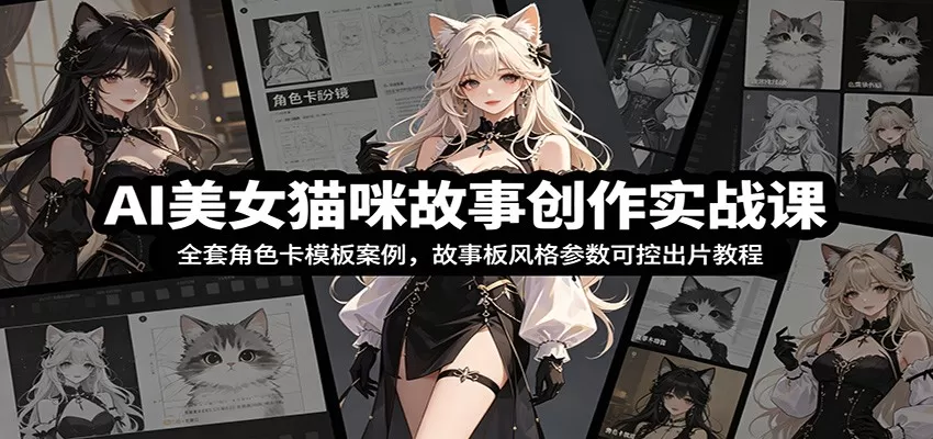 AI美女猫咪故事创作实战课:全套角色卡模板案例,故事板风格参数可控出片教程 AI美女猫咪故事创作实战课:全套角色卡模板案例,故事板风格参数可控出片教程