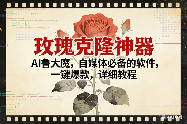 （17000期）玫瑰克隆神器，ai鲁大魔，自媒体必备，一键爆款，详细使用教程-鹊桥梦网创