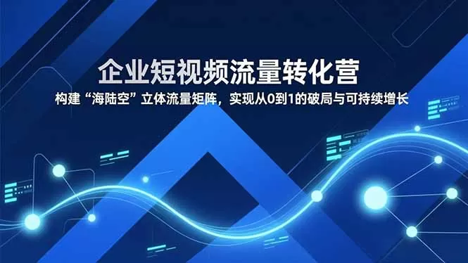 企业短视频流量转化营，构建“海陆空”立体流量矩阵，实现从0到1的破局与可持续增长-鹊桥梦网创