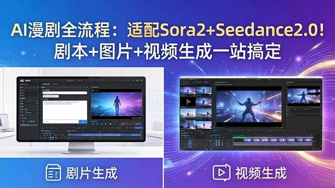 AI漫剧全流程：适配Sora2+Seedance2.0！剧本+图片+视频生成一站搞定-鹊桥梦网创