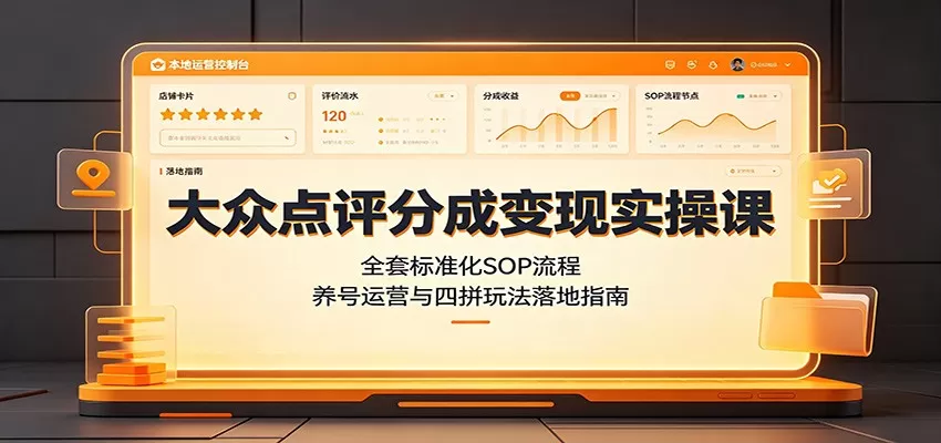 大众点评分成变现实操课:全套标准化SOP流程,养号运营与四拼玩法落地指南 大众点评分成变现实操课:全套标准化SOP流程,养号运营与四拼玩法落地指南