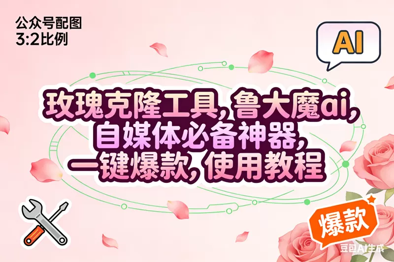 （16859期）玫瑰克隆，鲁大魔ai，自媒体必备神器，一键爆款工具，详细使用教程-鹊桥梦网创