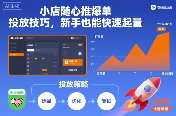 小店随心推爆单投放技巧，新手也能快速起量-鹊桥梦网创