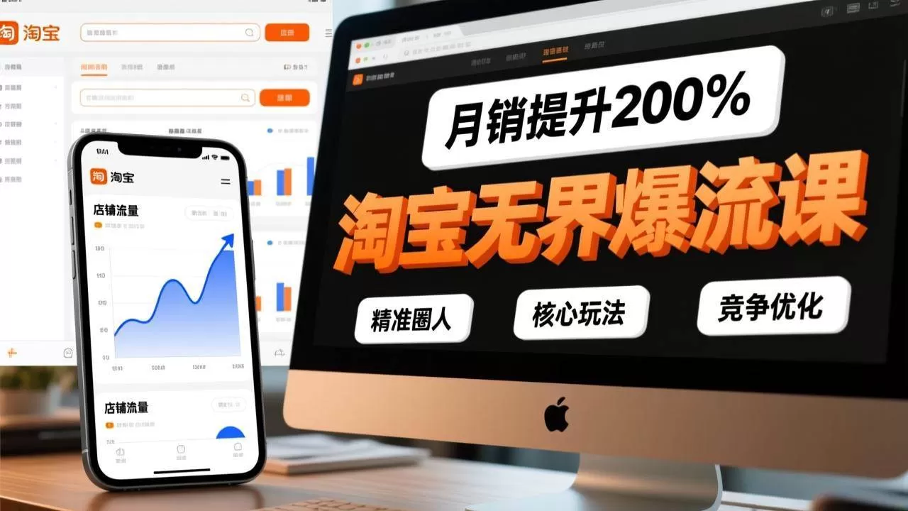 （17132期）淘宝无界爆流课，精准圈人、核心玩法、竞争优化，快速引爆店铺流量，月销提升200%-鹊桥梦网创