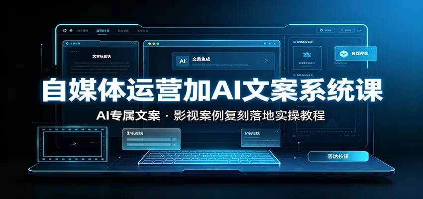 自媒体运营加AI文案系统课::AI专属文案,影视案例复刻落地实操教程-鹊桥梦网创